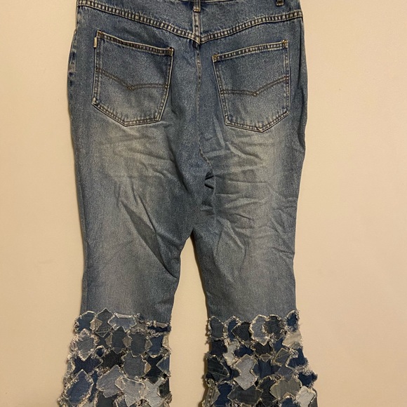 Avaloo handcrafted jeans. Size L XL wearable art - Picture 2 of 8